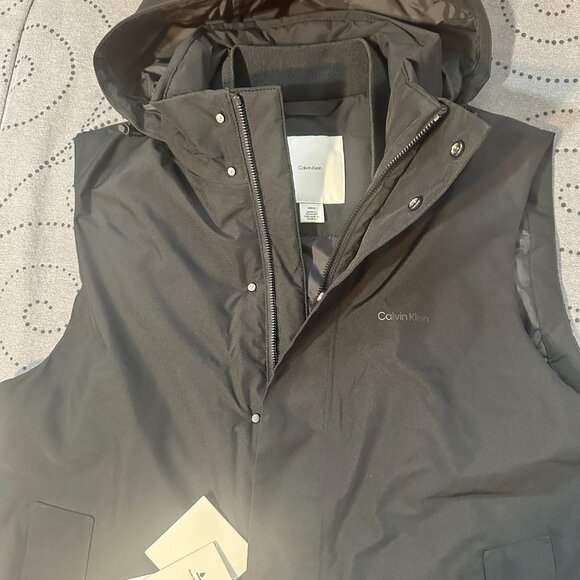CALVIN KLEIN PACKABLE PRIMA LOFT BLACK VEST HOODIE JACKET SIZE S MEN $189.00 - Picture 3 of 11